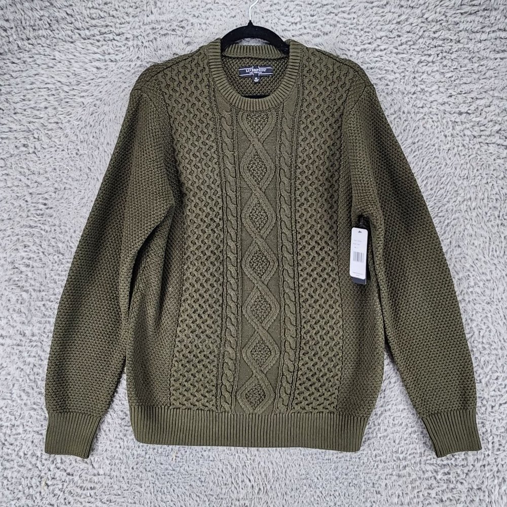 Liverpool Sweater Mens Medium Green Acrylic Blend Long Sleeve Pullover *NWT*